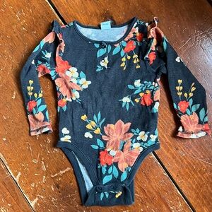 Black floral bodysuit